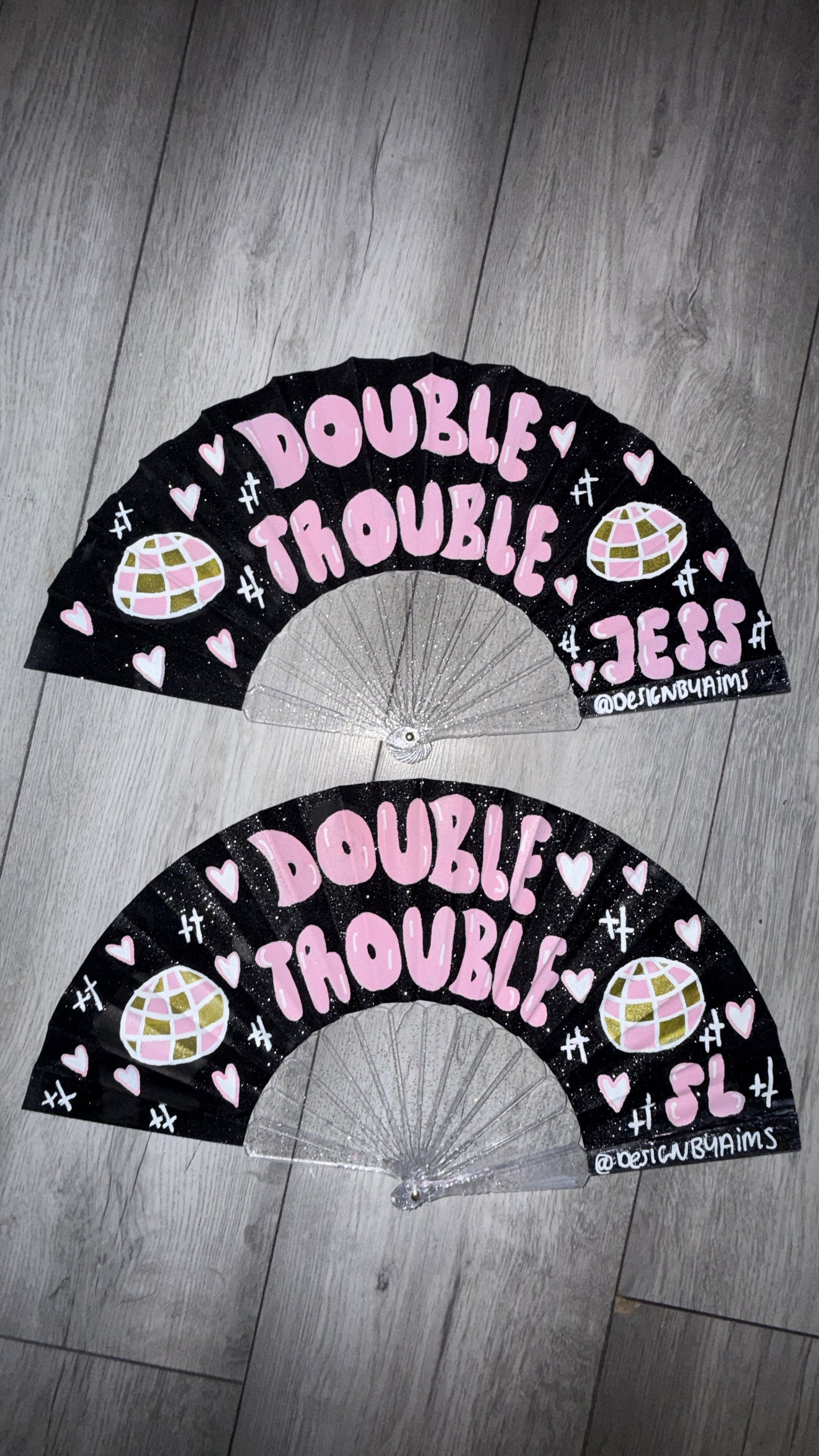 Double Trouble Name Fans (Put in notes what names & Colours You’d Like)